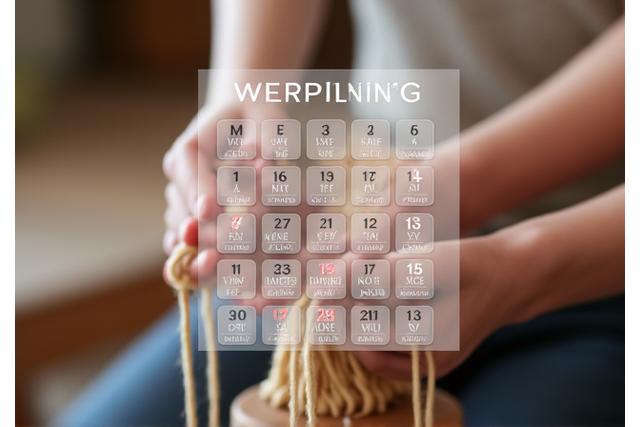 ワークショップカレンダーと職人の手の写真